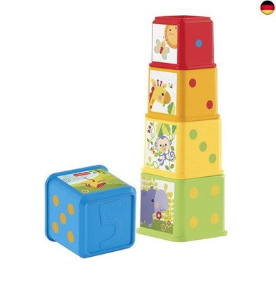 Fisher-Price Stack & Explore Blocks - 5 Würfel mit Strukturen, Figuren, 