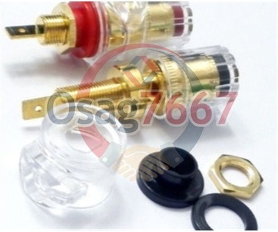 2pcs Dual-purpose pure   gold-plated speaker horn binding new #vn