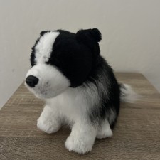 Demdaco Border Collie Black  White Dog Plush Stuffed Animal 13  Rare 