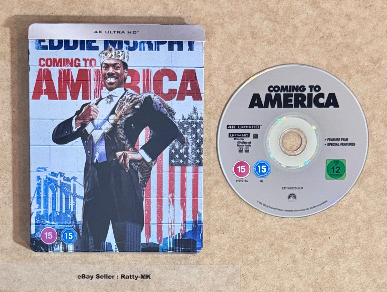 COMING TO AMERICA - UK EXCLUSIVE 4K BLU RAY STEELBOOK (READ)