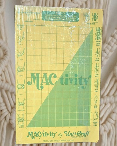 Vintage Macrame Work Board MACtivity Uni Craft 12”x19” Groovy 1970s Crafts