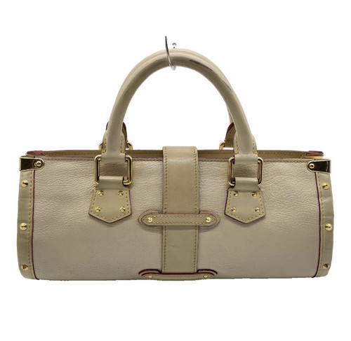 Authentic Louis Vuitton Suhali EpanouiPM White Leather Handbag Gold Studded Rare