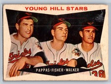 1960 Topps #399b Young Hill Stars (Milt Pappas / Jack Fisher / Jerry Walker)