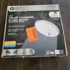 Commercial Electric 11" LED Flush Mount Ceiling Light Motion Sensor CCT Nickel