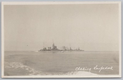 ROYAL NAVY Zwei unbekannte Danae Klasse Kreuzer & Hawkins Klasse RP Postkarte