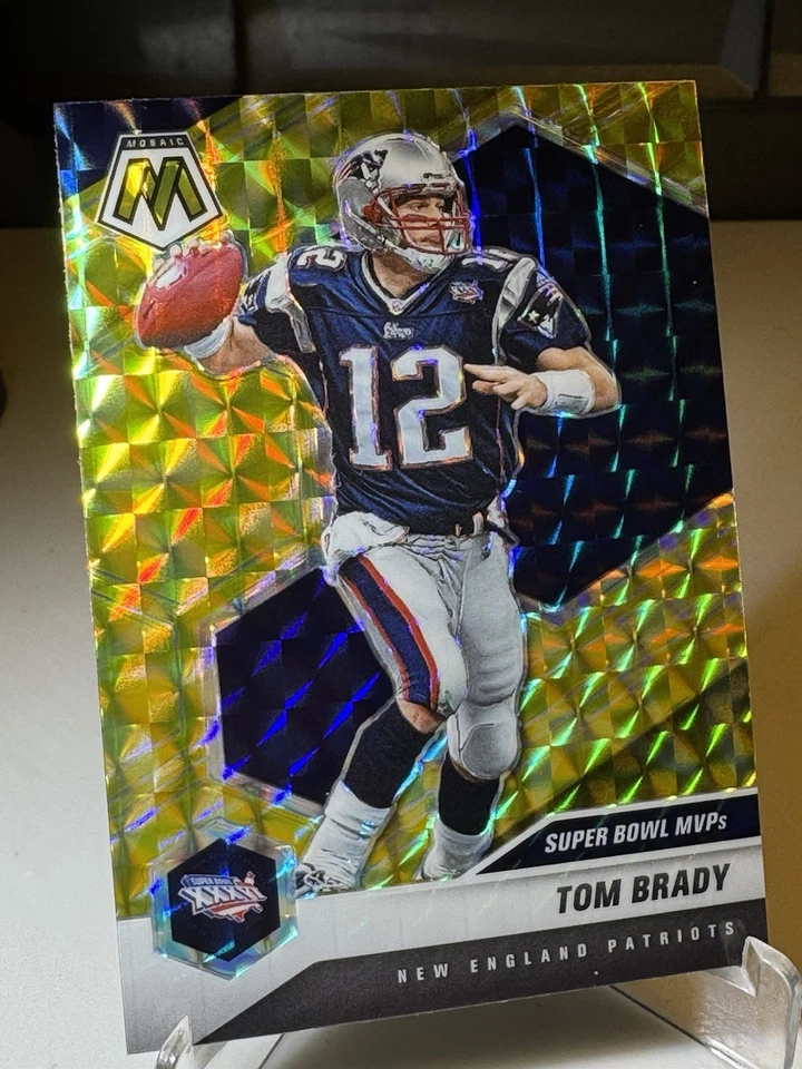 2021 Panini NFL Patriots TOM BRADY Yellow Mosaic Reactive Super Bowl 36 MVP's - Image 4 of 4