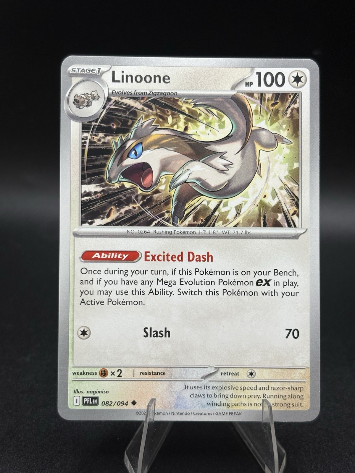 Linoone 082/094 Pokémon TCG Me02: Phantasmal Flames Regular NM/M