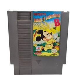 Mickey's Safari in Letterland - Authentic Nintendo NES Game w Sleeve 1985 TESTED