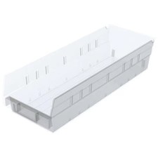 Akro-Mils 30138Sclar Shelf Storage Bin, Plastic, Clear, 4 In H, 6 5/8 In W, 17