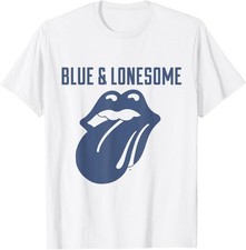 Rolling Stones 72 Logo Blue  Lonesome Vintage White T-Shirt