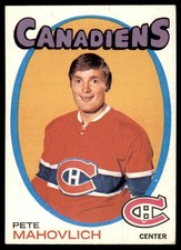 1971-72 Topps #84 PETE MAHOVLICH  Montreal Canadiens  EX (Back minor peel)