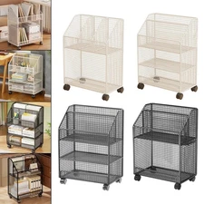 Rolling Book Cart Convenient Mobile Bookcase for Pantry Kids Room Dormitory