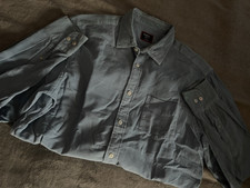 UNTUCKit Mens Blue Corduroy Cotton Button-Fro...