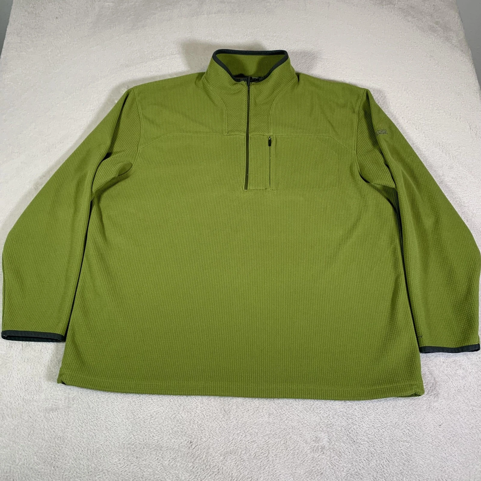 Columbia Pullover Mens 2XL Green Titanium Omni-Dry 1/4 Zip Fleece Hiking Top
