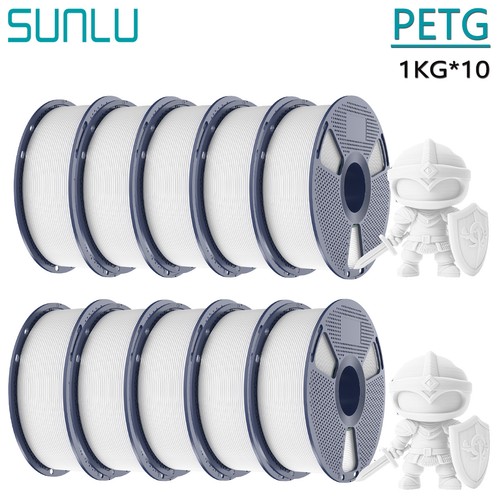 SUNLU PETG White 10KG 3D Printer Filament 1.75mm PETG 1KG/Spool Good Toughness