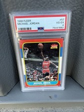 1986 FLEER MICHAEL JORDAN #57 RC PSA 4 CLEAN ROOKIE CARD. rookie card picture