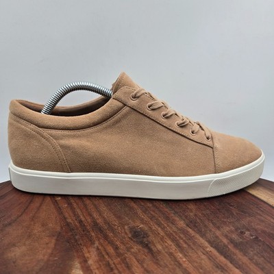 Vince Belford Shoes Women's 10M Tan White Suede Cap Toe Low Top Sneakers Casual
