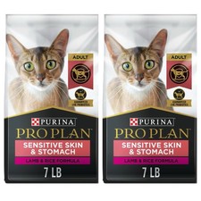 2x Purina Cat Food for Sensitive Skin and Stomach Lamb  Rice Formula- 7 14 lb.