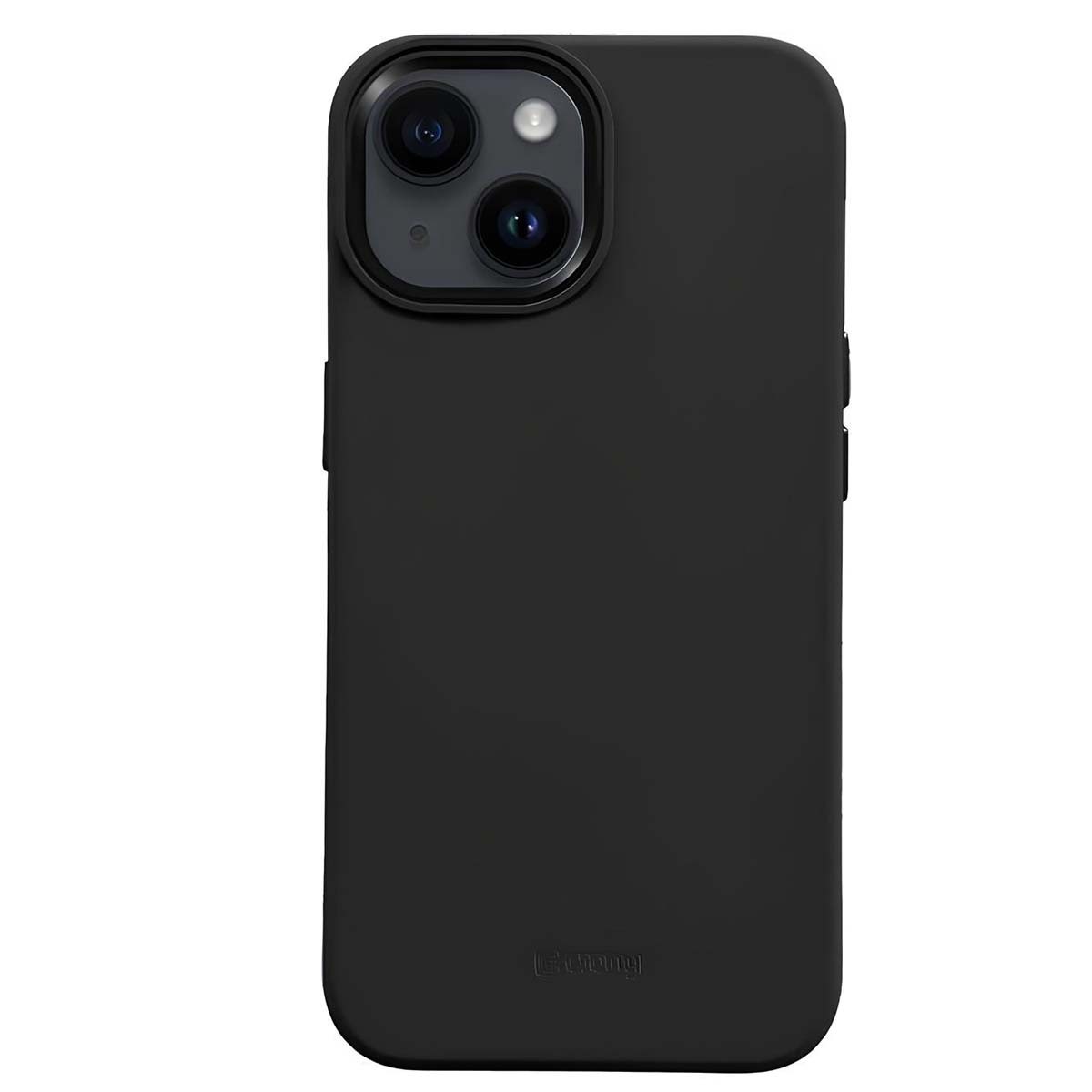 Coque Luxe iPhone 15 Plus Crong en cuir premium noir chic
