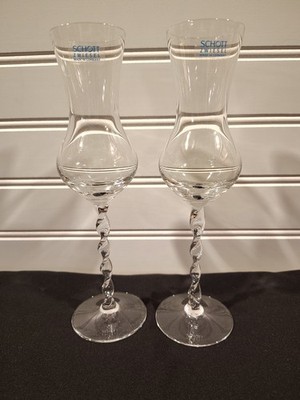 Rare Schott Zwiesel Twisted Stem Crystal Wine Glasses Set Of 2