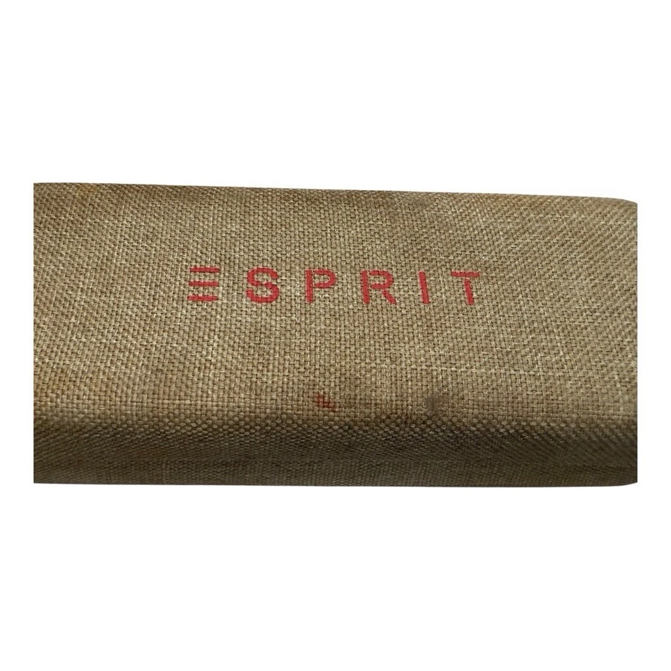 ESPRIT Hard Clamshell Case Beige Tweed Canvas Sunglasses Eyeglasses Felt Lining - Image 3 of 4