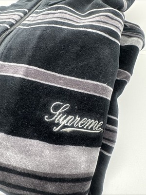 Supreme Stripe Velour Raglan L/S Polo Long Sleeve Medium SS19 | eBay