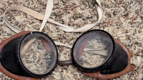 VTG AO AMERICAN OPTICAL BAKELITE MOTORCYCLE SAFETY STEAMPUNK AVIATION GOGGLES - Picture 9 of 16