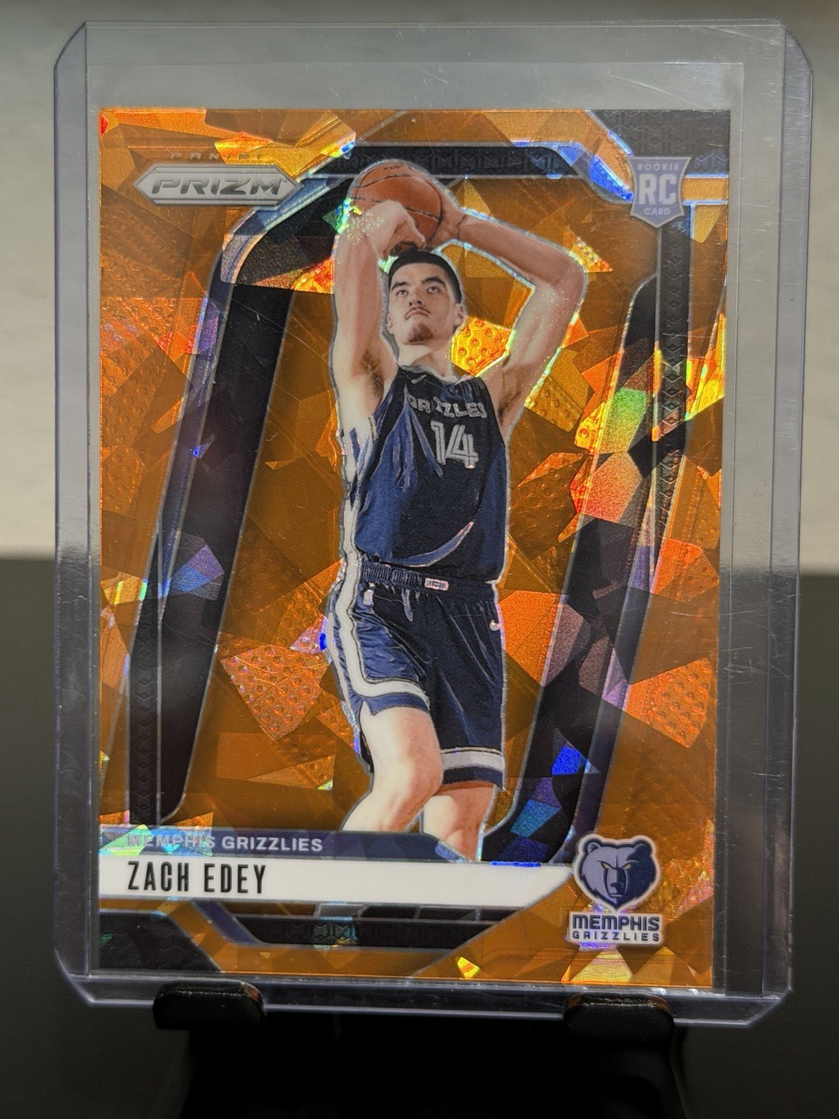 2024-25 Panini Prizm Orange Ice #249 Zach Edey Rookie RC Memphis Grizzlies