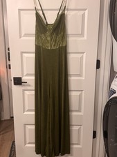 CIDER Green Lace Bodice V-Neck Strappy Sleeveless Maxi Dress Plus 1XL