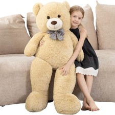 Giant Teddy Bear 4 Feet, Cute Big Huge Bear Stuffed Animal 47inch, Classic Te...