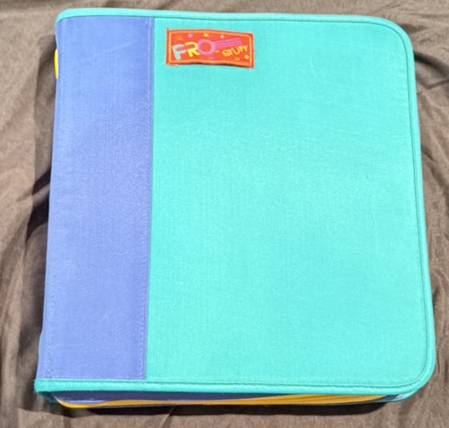 Pen-Tab. Pro Stuff. Teal & Blue 3 Ring Binder. Zipper. Under Wraps. Old School.
