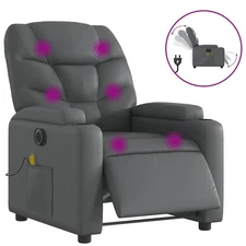 Massage Recliner Chair Reclining Armchair for Elderly Faux Leather vidaXL