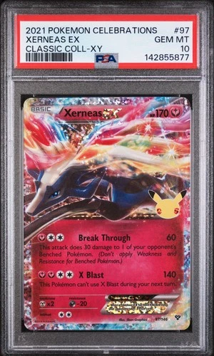 2021 POKEMON CELEBRATIONS CLASSIC COLLECTION #97 XERNEAS EX PSA 10