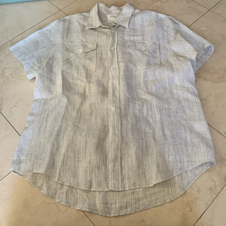Billy Reid Men's Large (L) Button Up Linen Made In Italy Shirt - Image 3 of 4