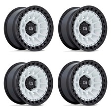 Set 4 Black Rhino Barrage 18x9 6x5.5 Gloss White On Matte Black Wheels 18