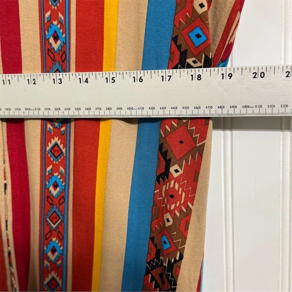 Camisa Scully Western S Blusa Tribal Rayas Viscosa Spandex A Presión con Botones Foto 4 de 4