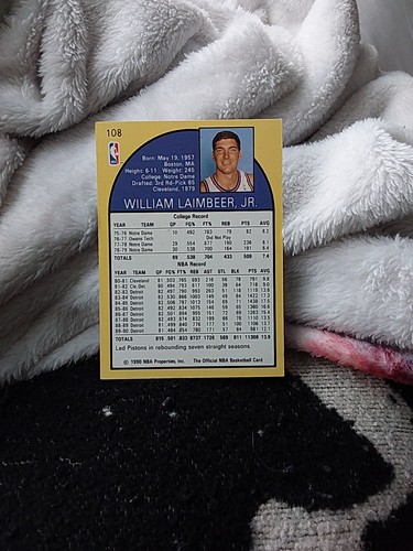1990-91 NBA Hoops - Bill Laimbeer #108 - Picture 4 of 6
