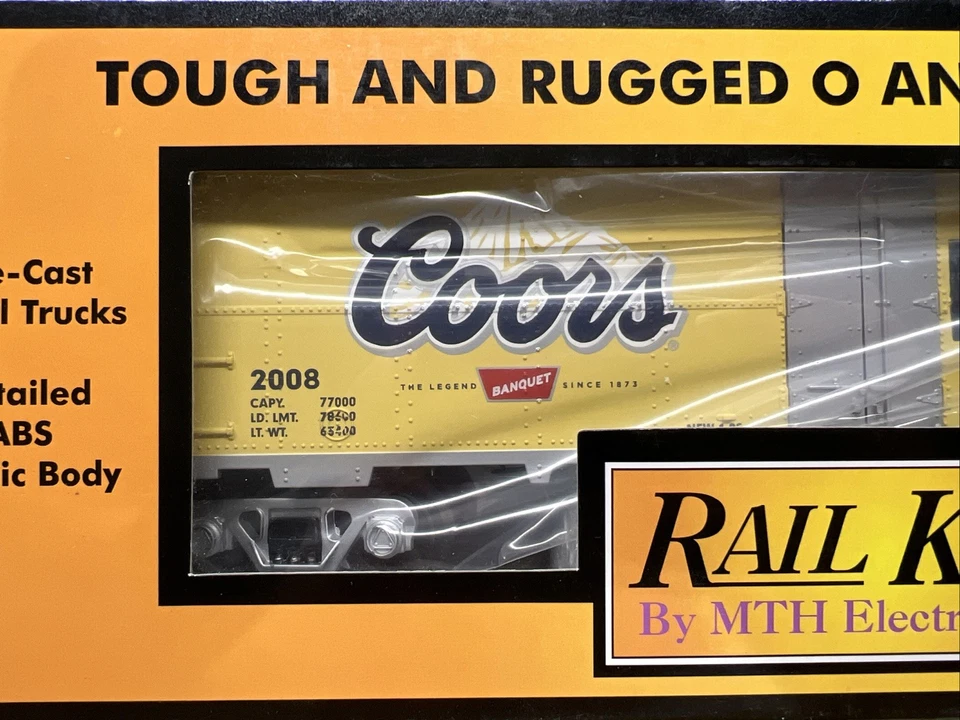 2008 MTH Rail King 30-78056 Coors Modern Reefer Car 40' Steel Side Ice New OB - Image 2 of 4