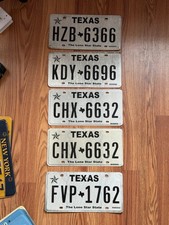 Texas License Plates Lot 5 Pcs