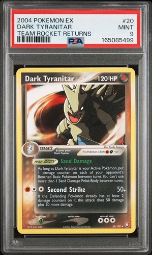 Dark Tyranitar graded PSA 9 for sale on eBay