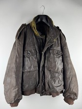 Rare! Vintage 80s Boneville Navy Arctic Leather Jacket Massimo Osti Size - 52