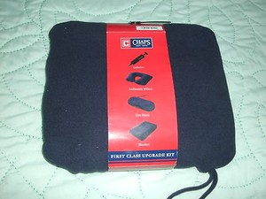 New - Chaps First Class Upgrade travel pillow throw eyemask accessories fleece