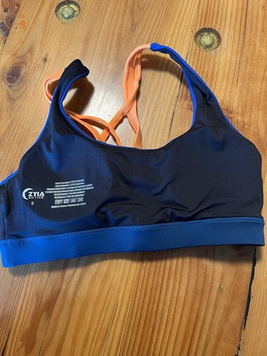 Zyia Active Double Strap Light N Tight BH Damen S Blau Neon Orange Sport - Bild 4 von 4