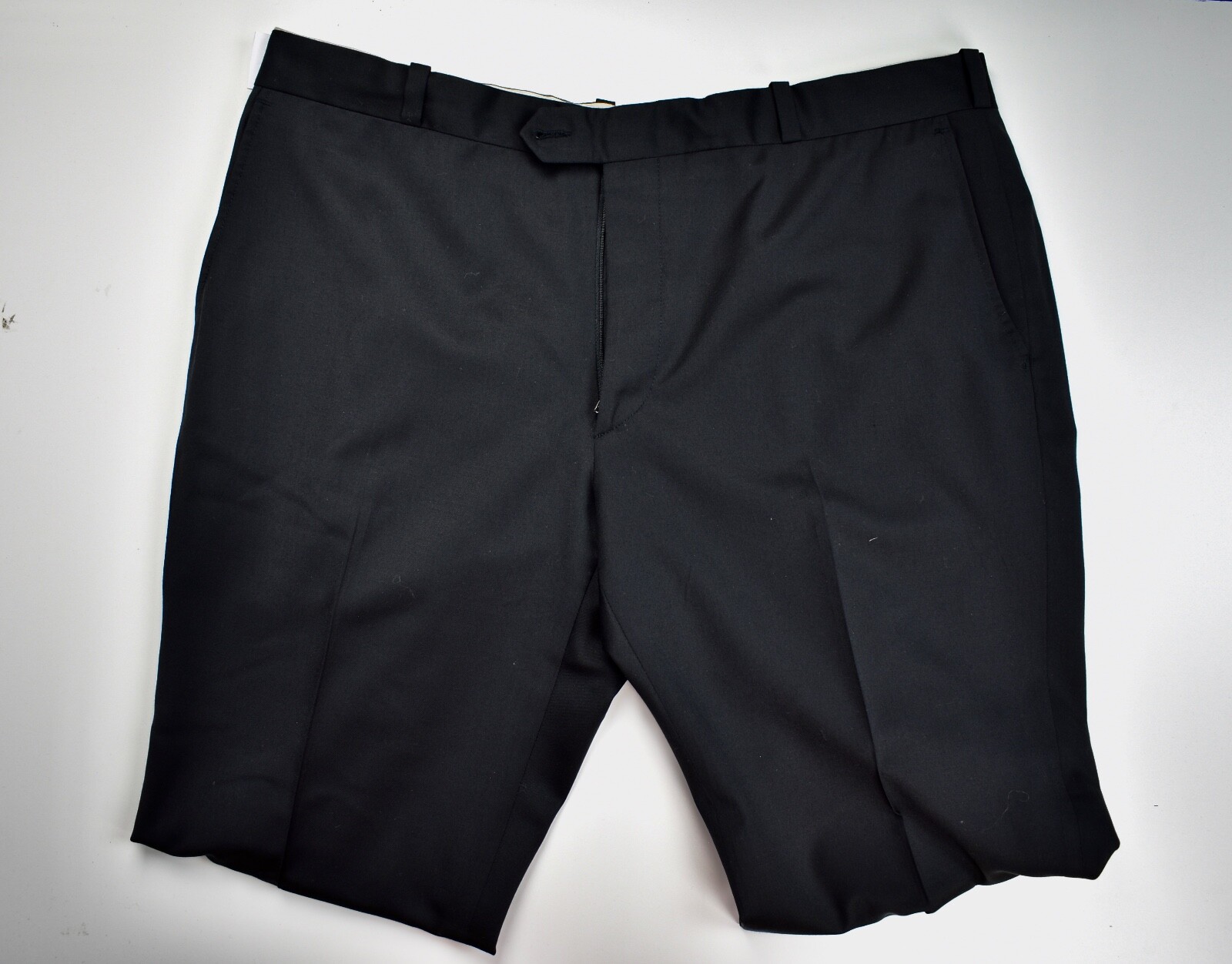 Elevee Bespoke Solid Black Worsted Wool Dress Fla… - image 4