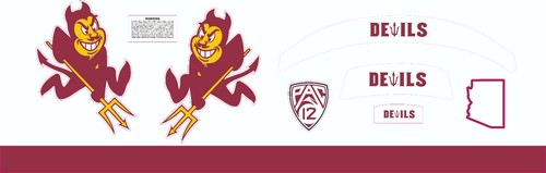 Arizona Sun Devils funkelnd inspirierte Fußballhelm-Aufkleber in voller Größe - Bild 3 von 3
