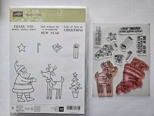 Stampin Up SANTA'S GIFTS Deer, Candy Cane, Bird, Christmas Tree Retired
