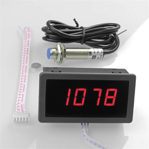 Tachimetro LED Rosso Auto 4 Motore Digitale RPM Misuratore Velocità Misuratore 0-9999 - Foto 4 di 11
