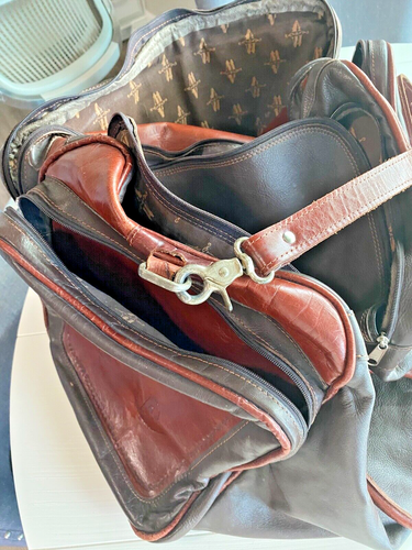 Large Hand Tooled American West Leather Travel Tote/Duffle Bag 20 x 13 x 14 - Picture 15 of 16