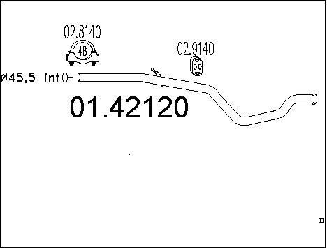 Tuyau d'échappement Peugeot 306 anti-bruit pour moteur 1.9 D berline 3/5 portes