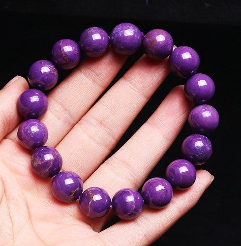 12mm Natural Phosphosiderite Purple Gemstone Round Beads Bracelet AAA C0141 - Picture 6 of 8